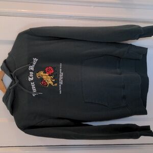 NWOT H & M Dark Green Hoodie, Divided  Tiger & Rose Design, Sz Small